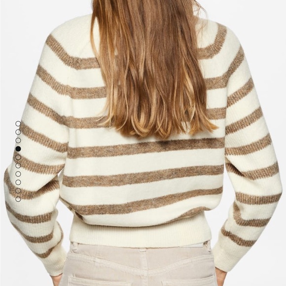 Mango Stripe-Print Sweater with Perkins Neck - Picture 4 of 8